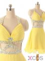 Simple Dress 2015 Short Prom Dresses, Sexy Beading Halter Yellow Prom Dresses, Homecoming Dresses CHPD-7102 Simple Dress 2015 Short Prom Dresses, Sexy Beading Halter Yellow Prom Dresses, Homecoming Dresses CHPD-7102