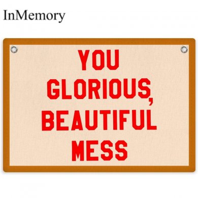 InMemory Funny Gifts Vintage Felt Banner Flag for Living Room and Office Decor