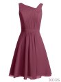 Sexy A-line V-neck Chiffon Ruffles Short Red Prom/Homecoming/Party Dress