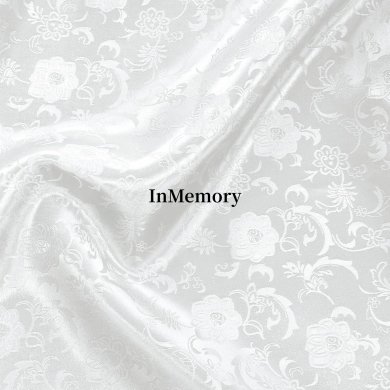 InMemory White Satin Jacquard Sunflower Pattern Hand Spun Silk Fabric