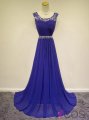 Simple Dress Popular Long Beading Scoop Chiffon Long Prom Dresses/Graduation Dresses/Evening Dresses CHPD-7010