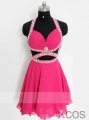 2015 Sexy A-line Sweetheart Halter Backless Mini Chiffon Homecoming Dress CHHD-7284