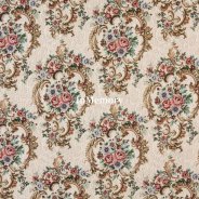 InMemory Green Blue and Burgundy Floral Tapestry Upholstery Fabric by The Yard