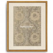 InMemory Antique Peonies Leaves Pattern Silk Silver Brocade Retro Tapestry