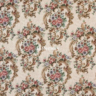 InMemory Green Blue and Burgundy Floral Tapestry Upholstery Fabric by The Yard