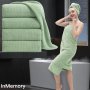 InMemory Texture Green Super Soft Highly Absorbent Extra Large Bathroom Towel Set of 4