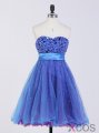 2015 Hot-selling A-line Sweetheart Mini Zipper-up Organza Beading Homecoming Dress ORHD-7291